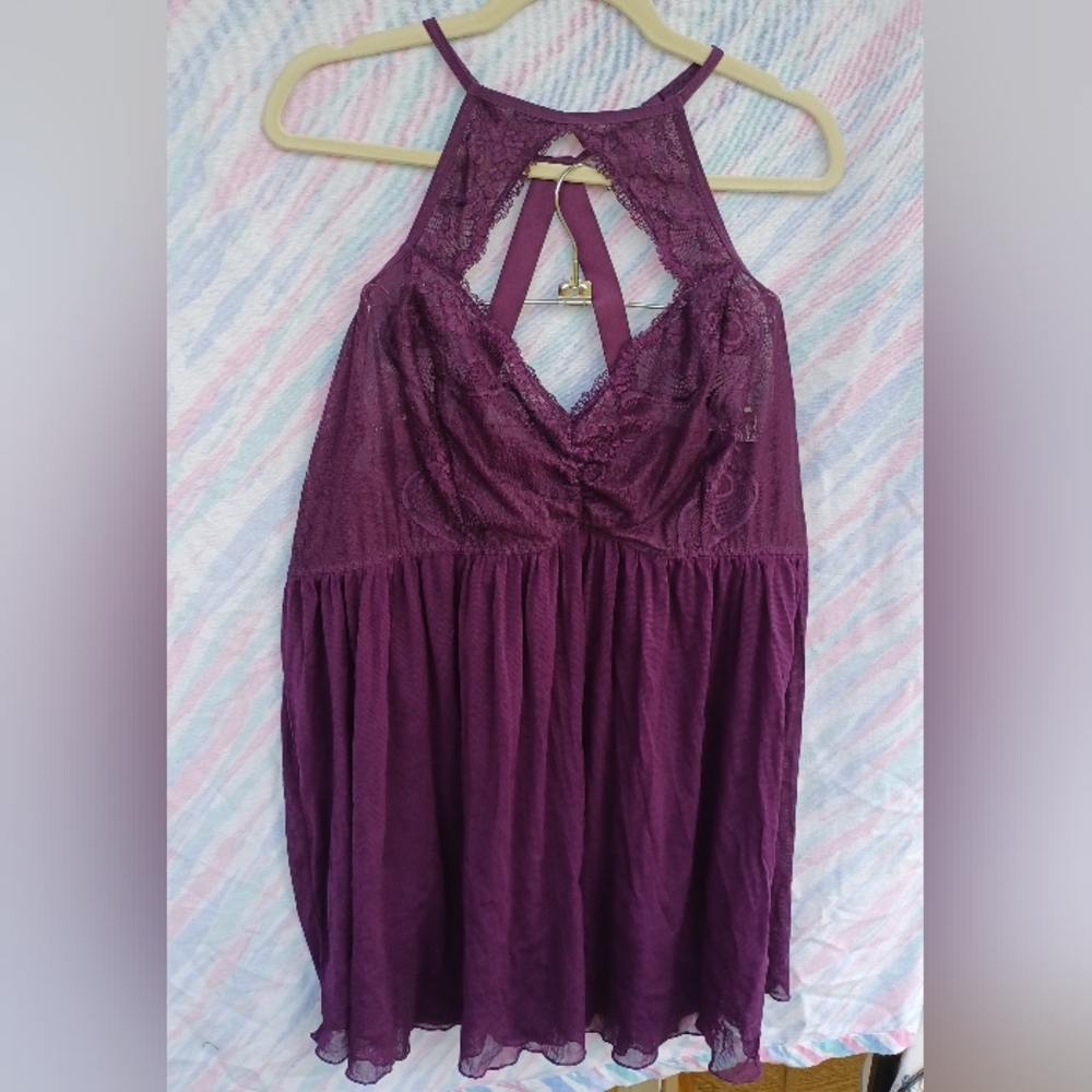 Sexy Whimsigoth Clubbing Torrid Purple Babydoll Style Lingerie Size 5X